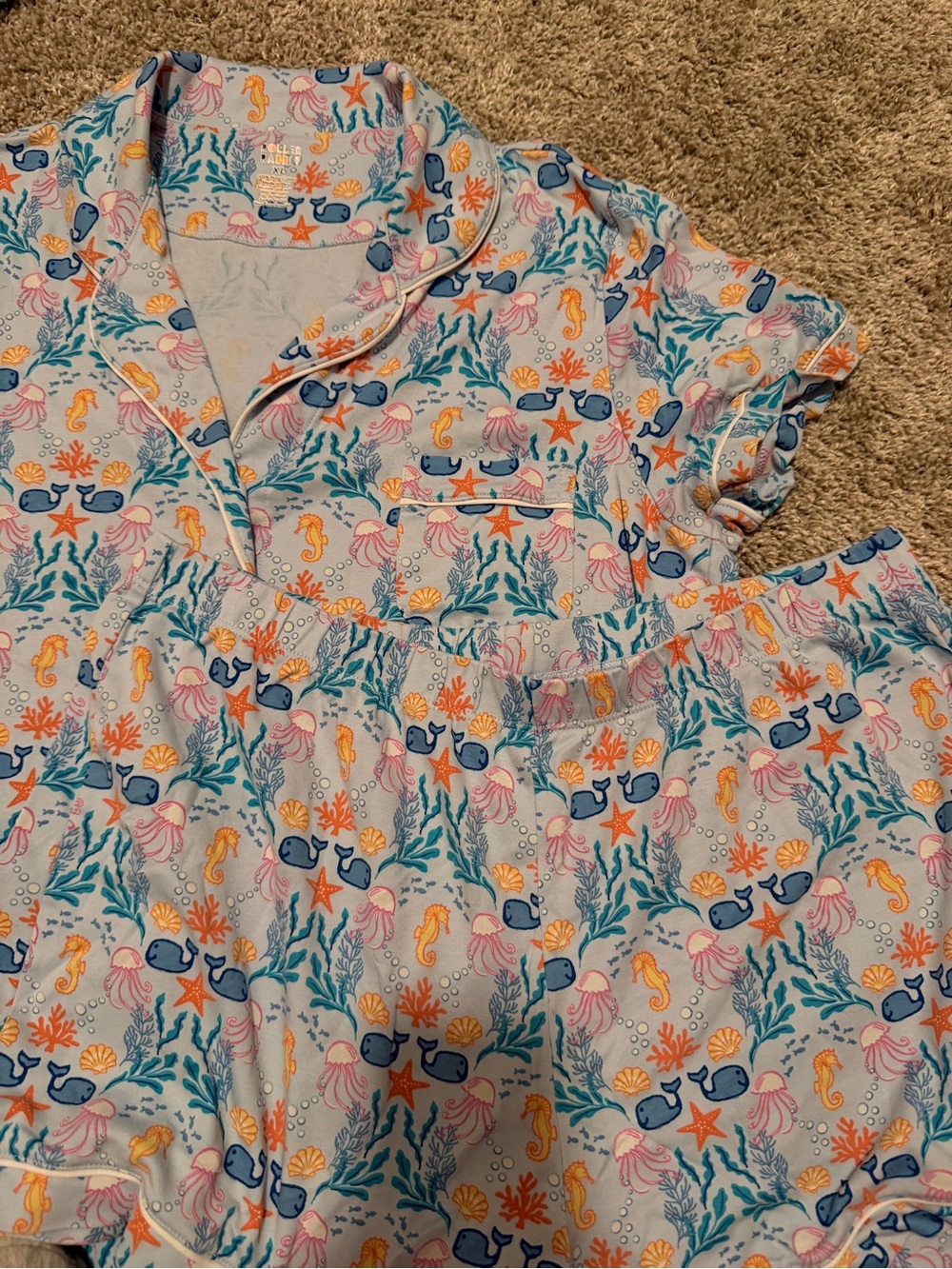 Roller Rabbit Under the Sea polo pajama set